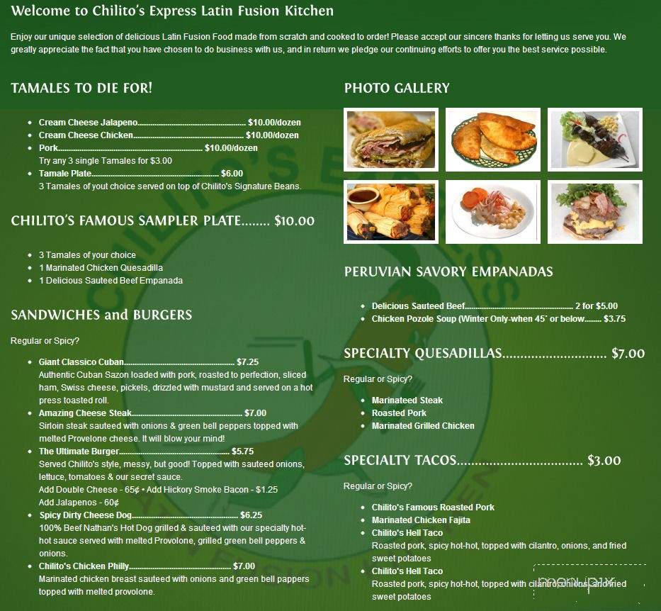 Latin Fusion - Boerne, TX menu_pic