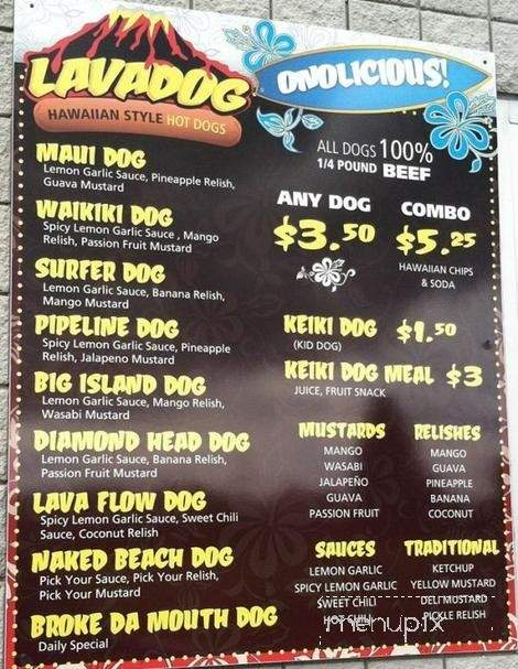 Lavadog - Hayden, ID menu_pic