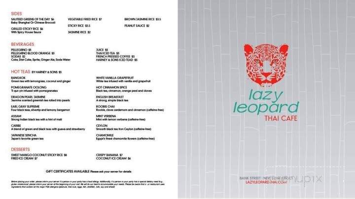 Lazy Leopard Thai Cafe - New London, CT menu_pic