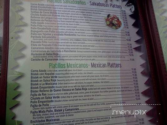 Lel Cuscatleco Restaurant - Upper Darby, PA menu_pic
