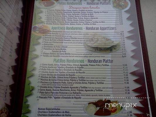 Lel Cuscatleco Restaurant - Upper Darby, PA menu_pic