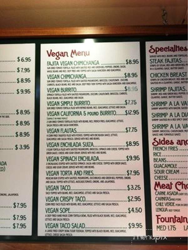 Leo's Taco Bar - Santa Cruz, CA menu_pic