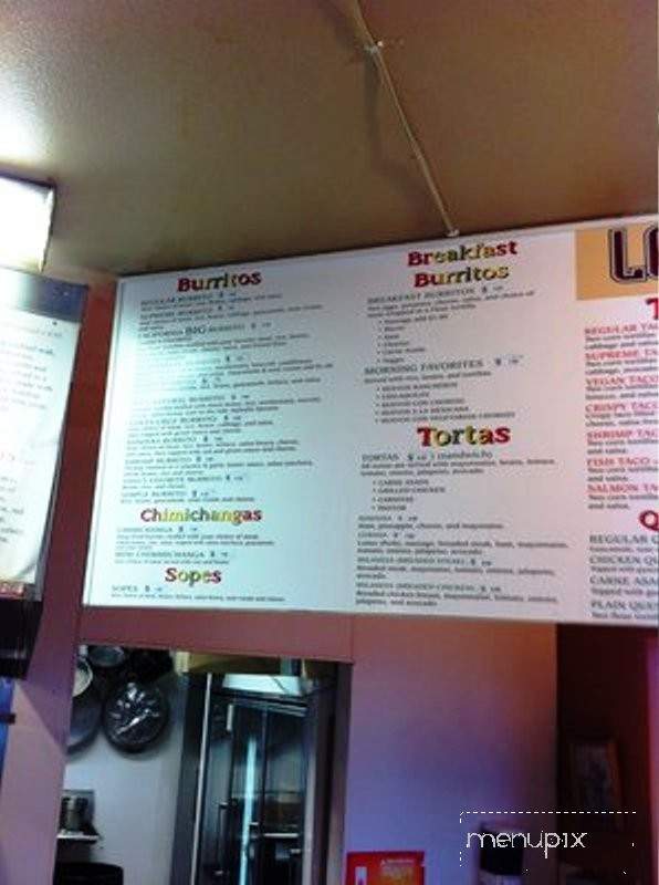 Leo's Taco Bar - Santa Cruz, CA menu_pic