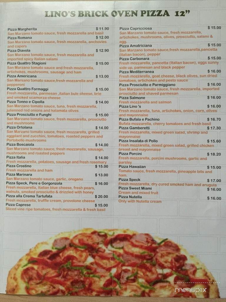 Lino's Pizza - Hollywood, FL menu_pic