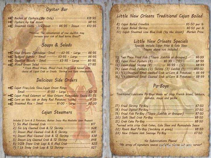 Little New Orleans Kitchen & Oyster Bar - Kissimmee, FL menu_pic