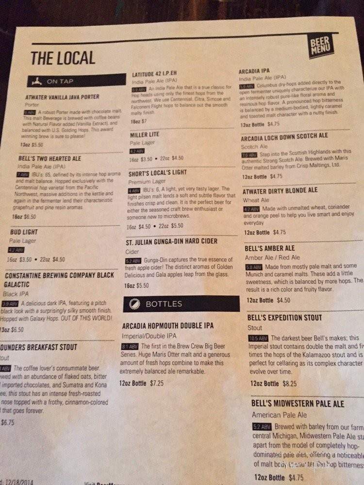 Local - Centreville, MI menu_pic