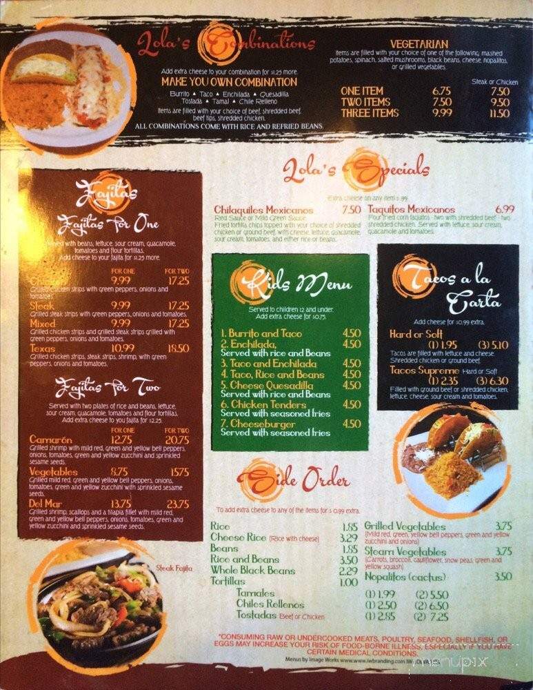 Lolas - Lynchburg, VA menu_pic