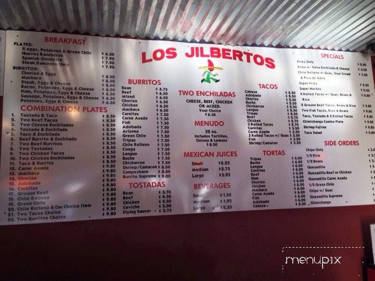 Los Jilbertos - Moab, UT menu_pic