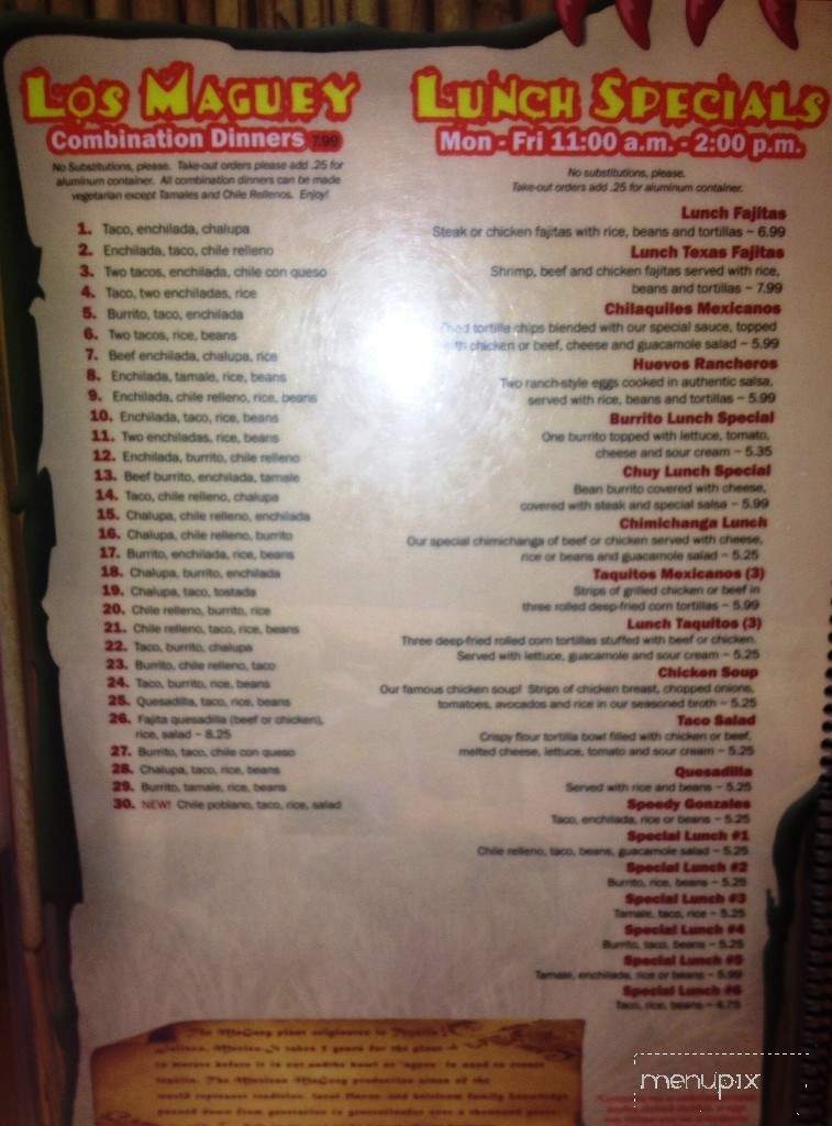 Los Maguey Mexican Restaurant - Tunnel Hill, GA menu_pic