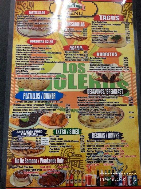 Los Pinoleros - Stickney, IL menu_pic