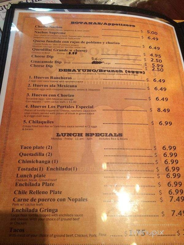 Los Portales Restaurant - Cudahy, WI menu_pic