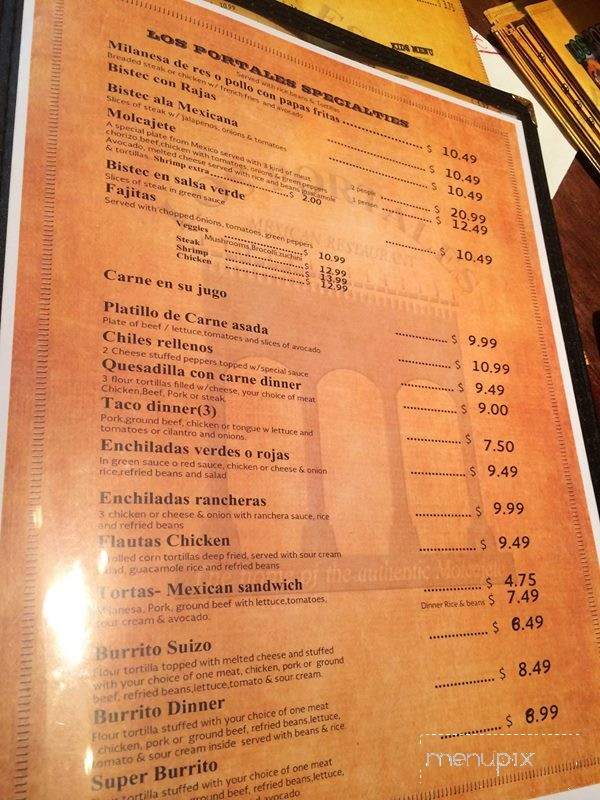 Los Portales Restaurant - Cudahy, WI menu_pic