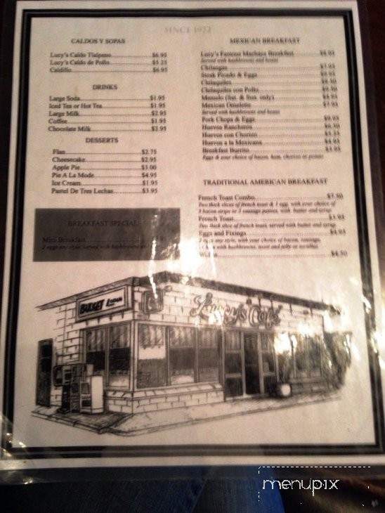 Lucy's Cafe West - El Paso, TX menu_pic