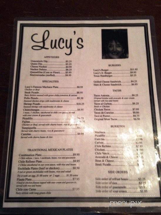 Lucy's Cafe West - El Paso, TX menu_pic