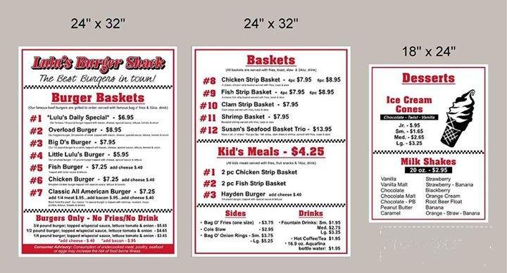 Lulu's Burger Shack - Cathlamet, WA menu_pic