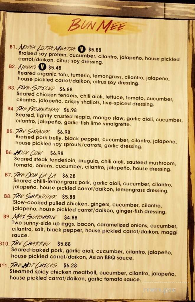 Mai Bun Mee - Salt Lake City, UT menu_pic