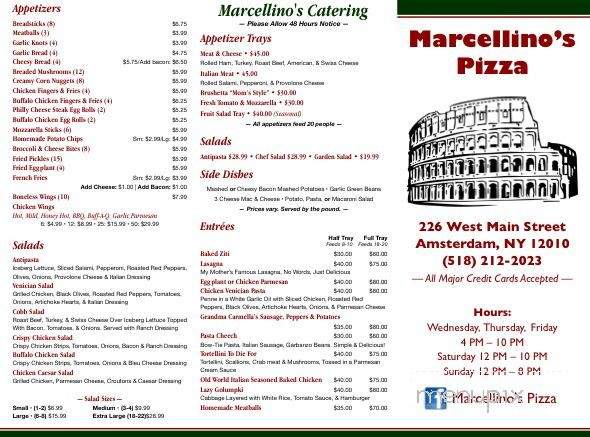 Marcellino's Pizza - Amsterdam, NY menu_pic