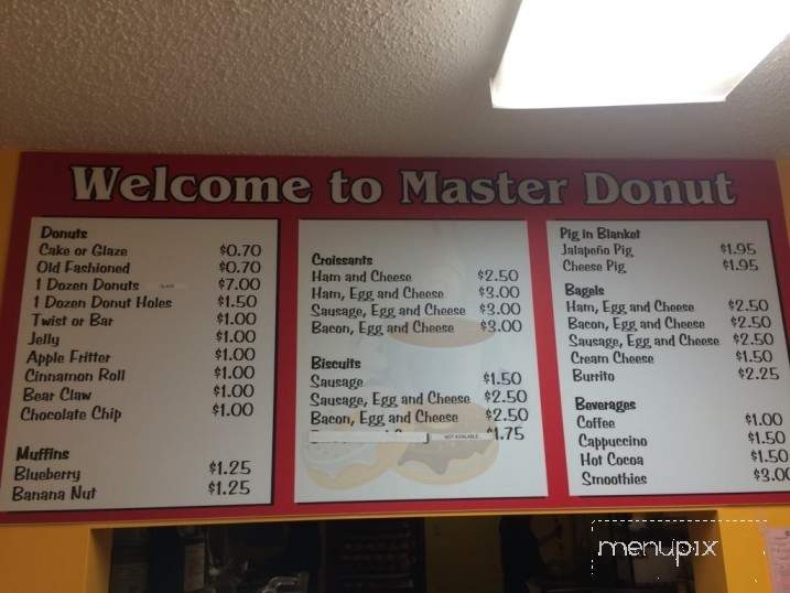 Master Donut - Clinton, TN menu_pic