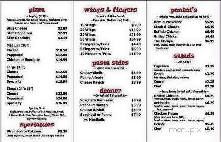 Matayo's Pizza - Buffalo, NY menu_pic
