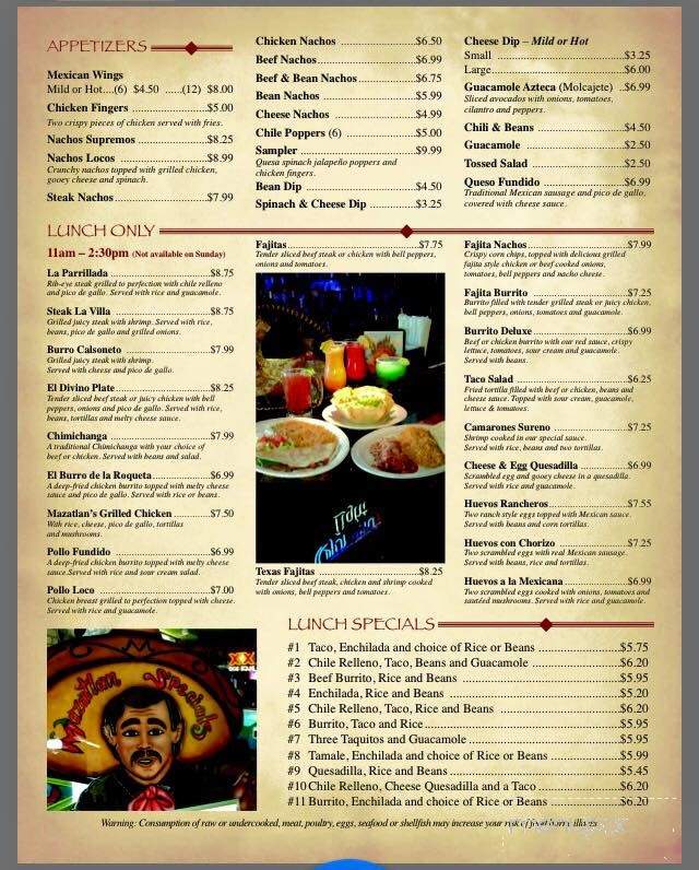 Mazatlan Mexican Restaruant - Oconomowoc, WI menu_pic