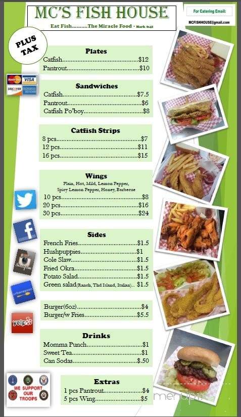 MC's Fish House - Jackson, MS menu_pic