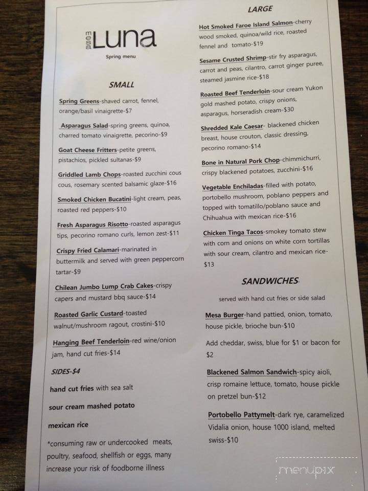 Mesa Luna - Sawyer, MI menu_pic