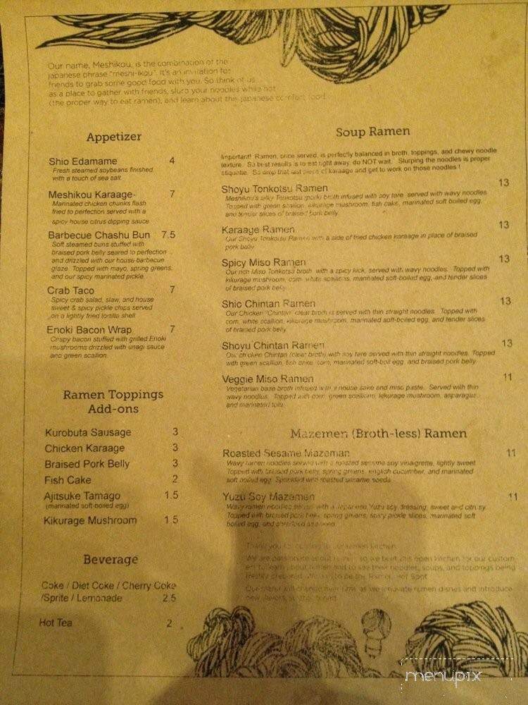 Meshikou - Columbus, OH menu_pic
