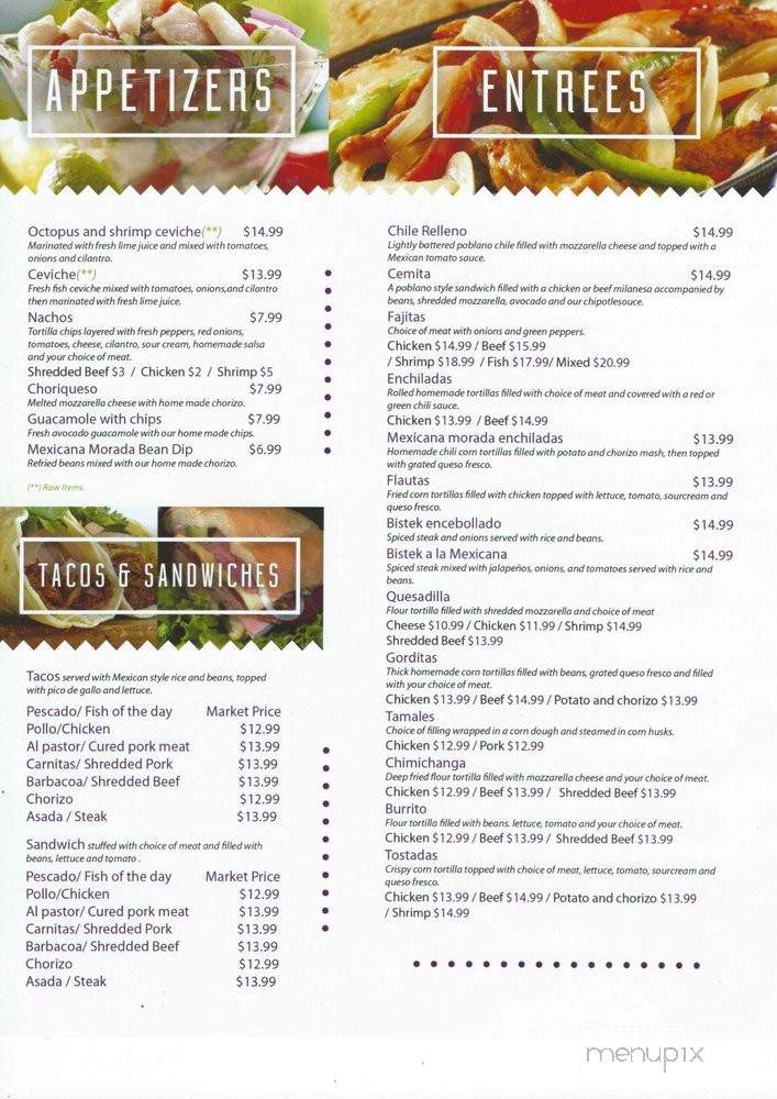 Mexicana Morada - Islamorada, FL menu_pic