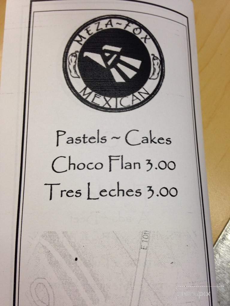Meza-Fox - Jeffersonville, IN menu_pic