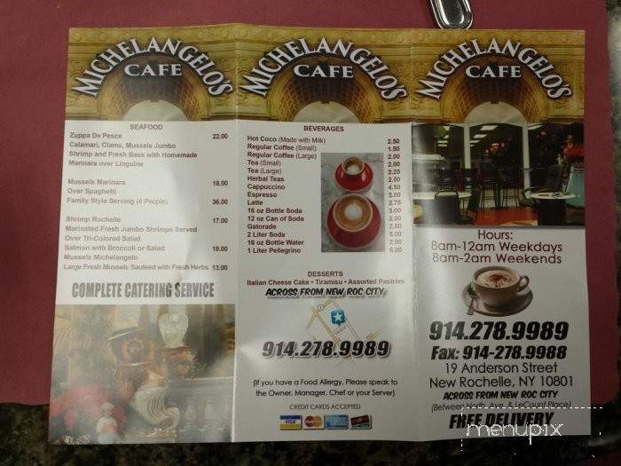 Michelangelo's Cafe - New Rochelle, NY menu_pic