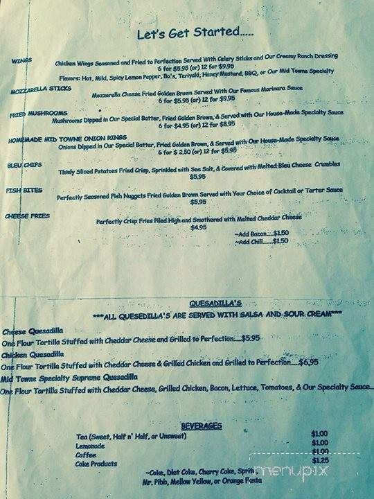 Mid Towne Cafe - Springfield, SC menu_pic