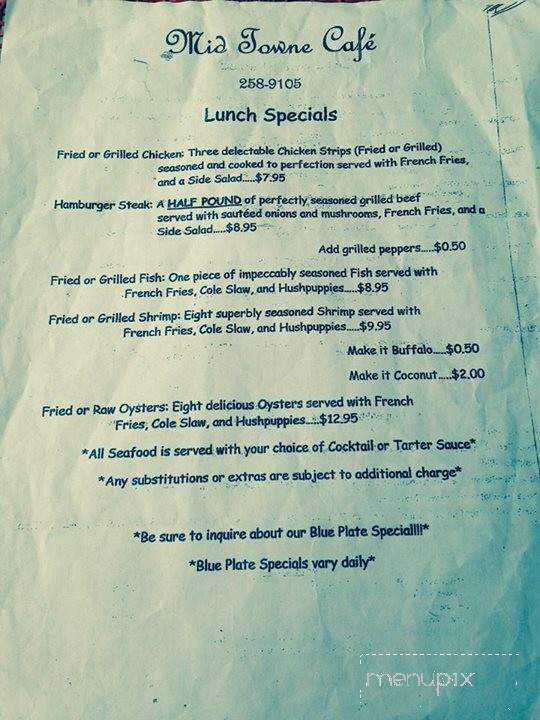 Mid Towne Cafe - Springfield, SC menu_pic