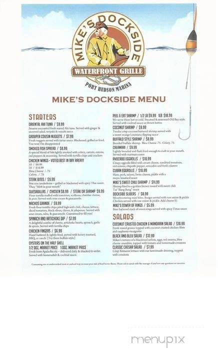 Mike's Dockside Bar & Grill - Hudson, FL menu_pic