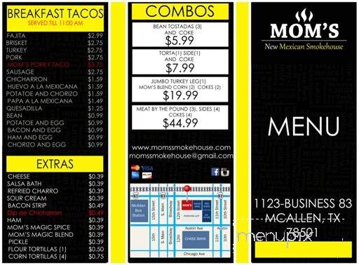Mom's New Mexican Smokehouse - Mcallen, TX menu_pic
