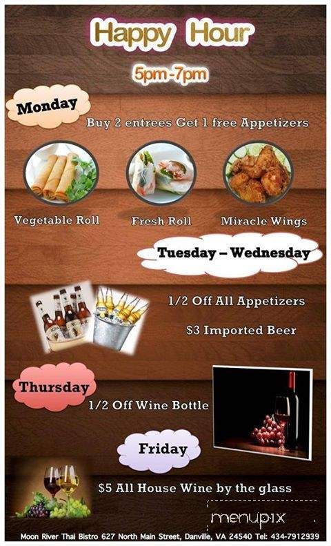 Moon River Thai Bistro - Danville, VA menu_pic