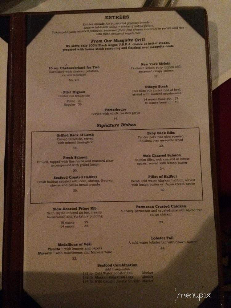 Moonshadow - Laughlin, NV menu_pic