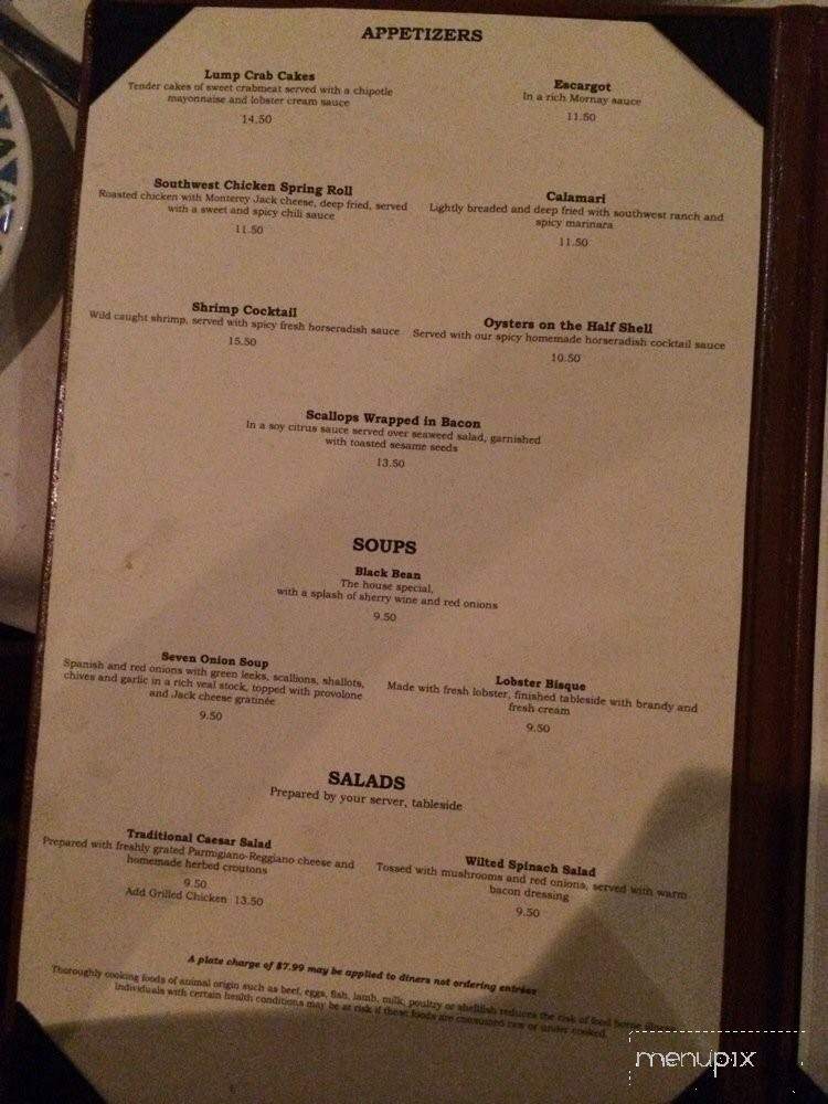 Moonshadow - Laughlin, NV menu_pic