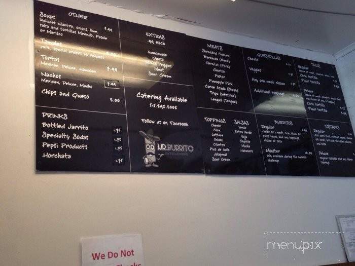 Mr Burrito - Ames, IA menu_pic