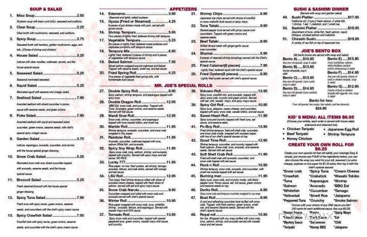 Mr. Joe's Sushi - Ponchatoula, LA menu_pic