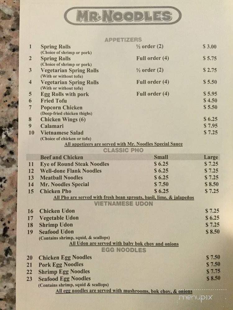 Mr. Noodles - Salinas, CA menu_pic