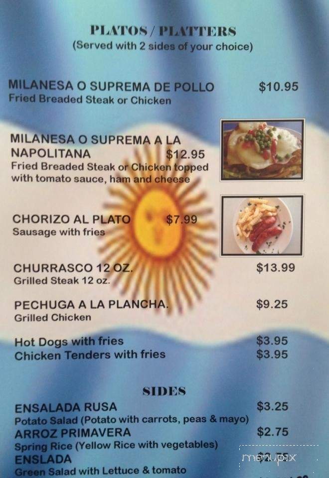 Mr. Tango Argentinian Restaurant - Matthews, NC menu_pic