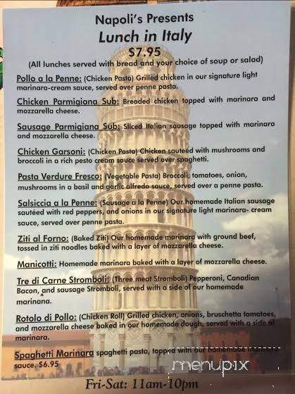 Napoli - Kearney, NE menu_pic
