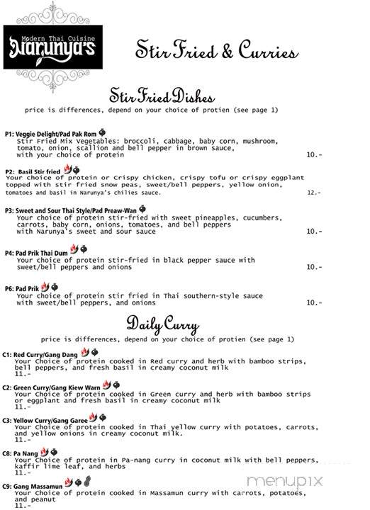 Narunya's - Belton, TX menu_pic