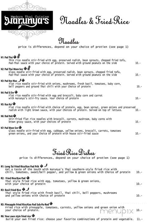 Narunya's - Belton, TX menu_pic