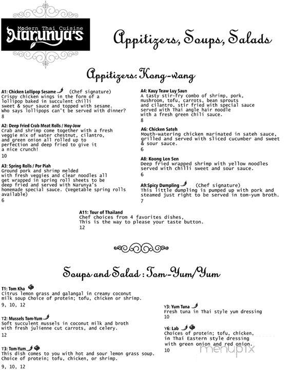 Narunya's - Belton, TX menu_pic