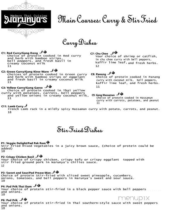 Narunya's - Belton, TX menu_pic