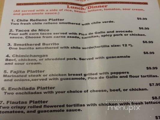 Nico's Restaurant & Lounge - Salt Lake City, UT menu_pic