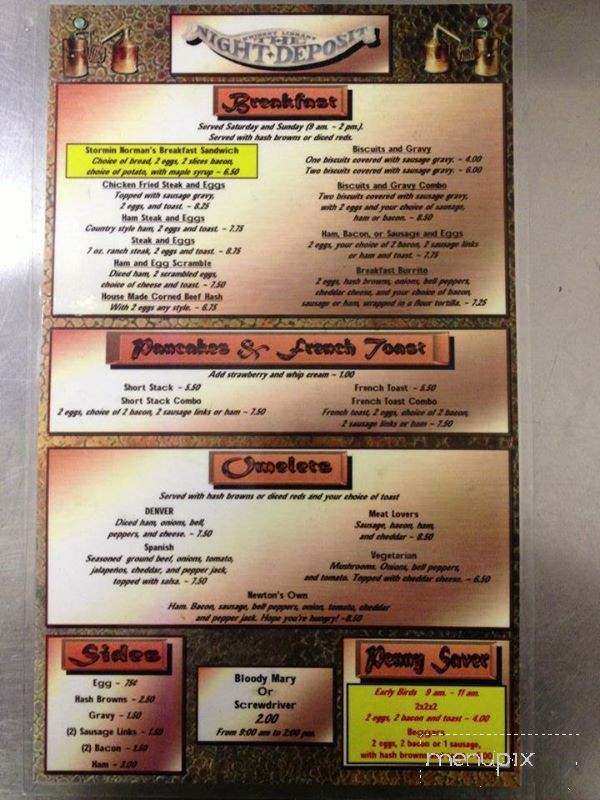Night Deposit Whiskey Library - Salem, OR menu_pic