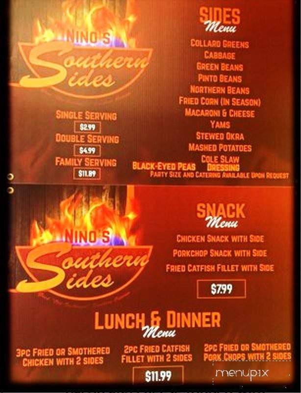 Nino's Southern Sides - Shorewood, WI menu_pic