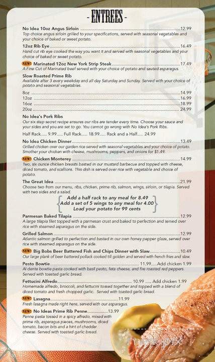 No Idea Sports Dining - Marietta, OH menu_pic